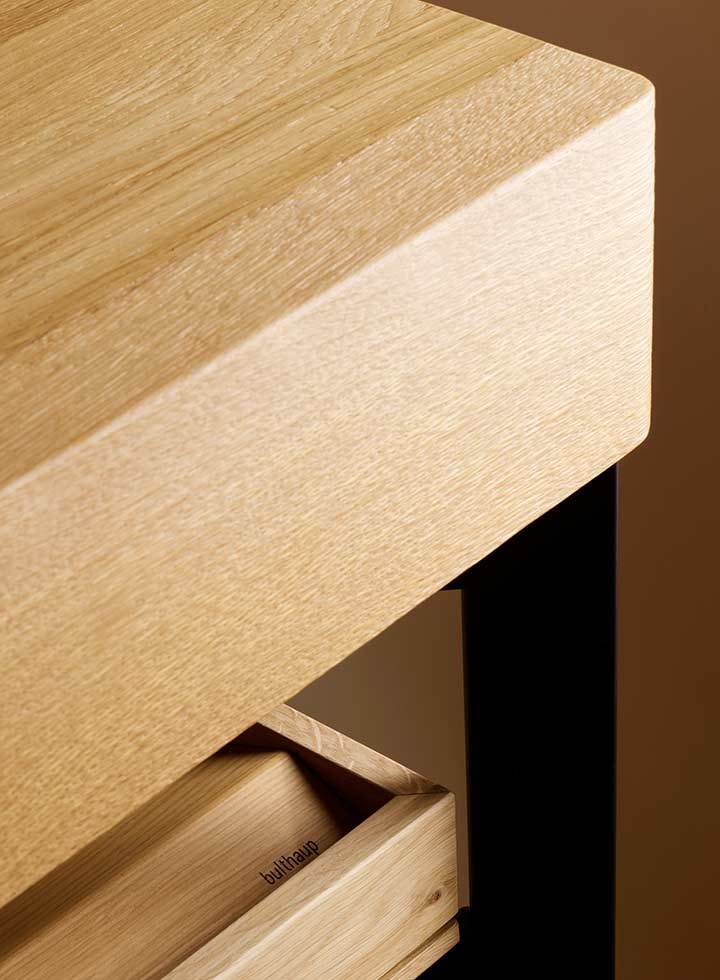 Détail du chêne massif d'un meuble bulthaup b Solitaire